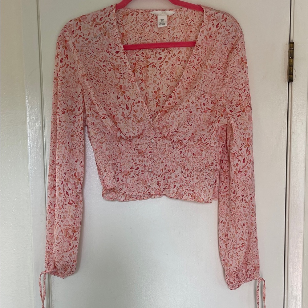 H&M Pink Floral Blouse - Picture 1 of 8